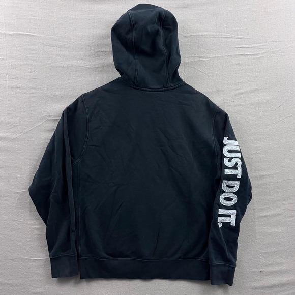 Nike Mens Just Do It Full Zip Hoodie Black Orange Patch BV5080-010 Medium - Picture 2 of 9